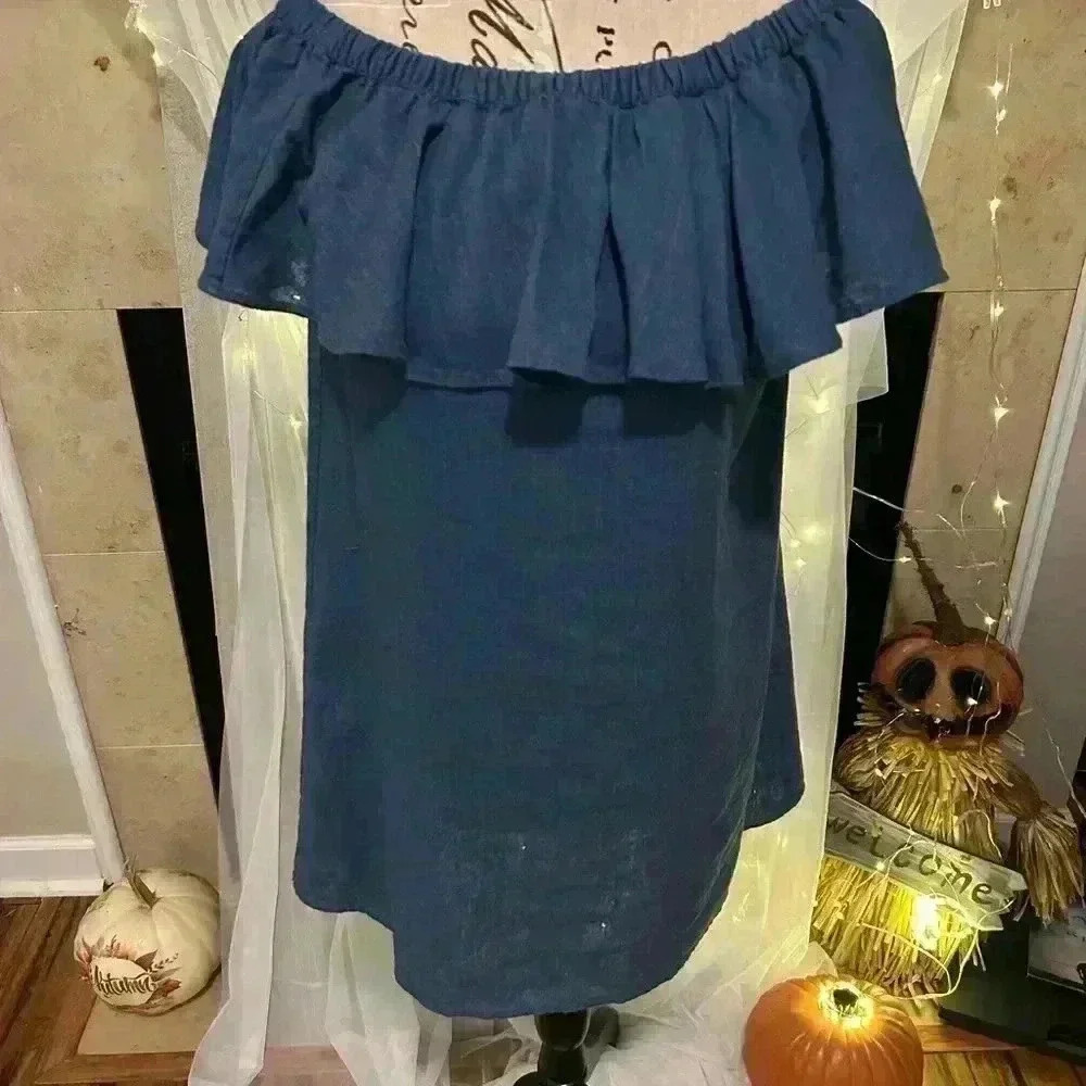 Madewell Women’s Rio Coverup Linen Mini Dress off Shoulder. XS. Preowned.